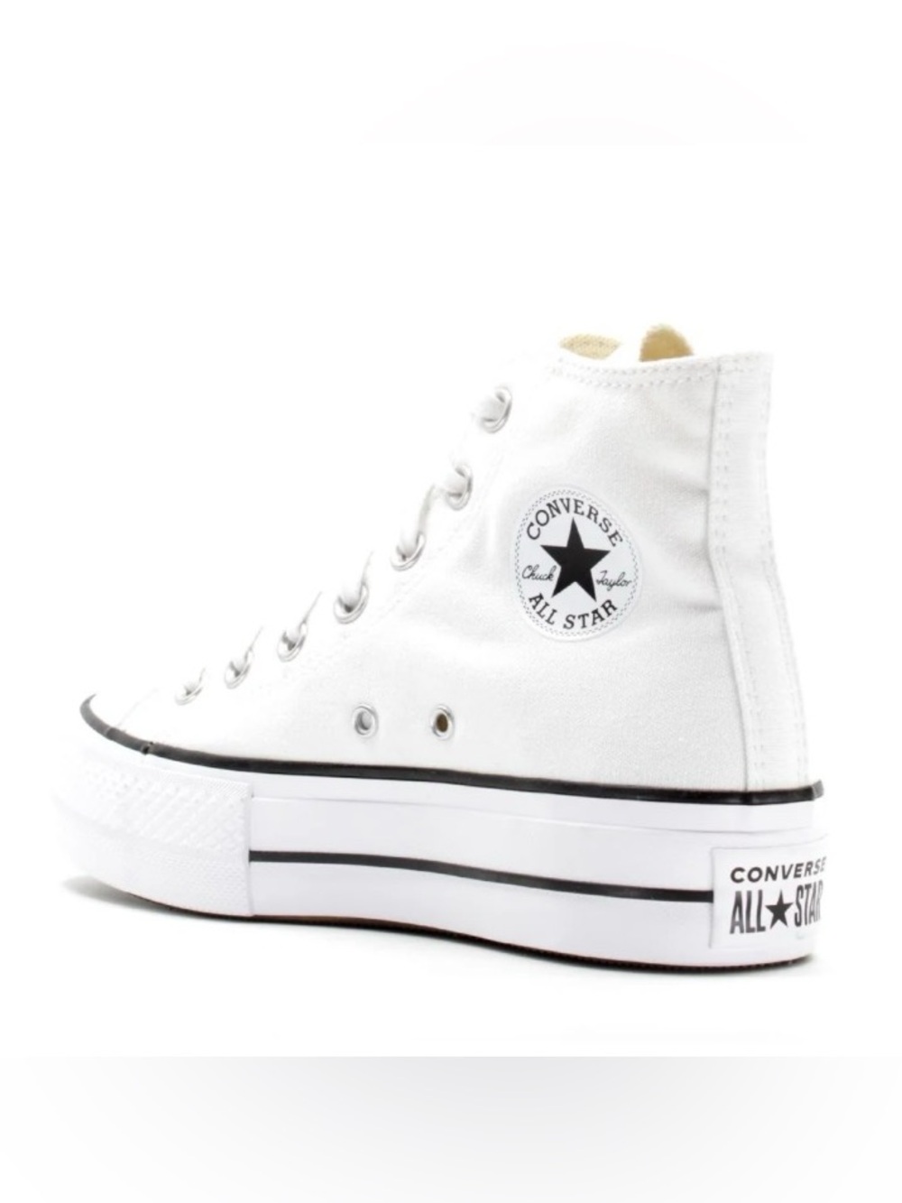 Converse Chuck Taylor All Star Lift Platform Hightop Shoes | White Black | 8